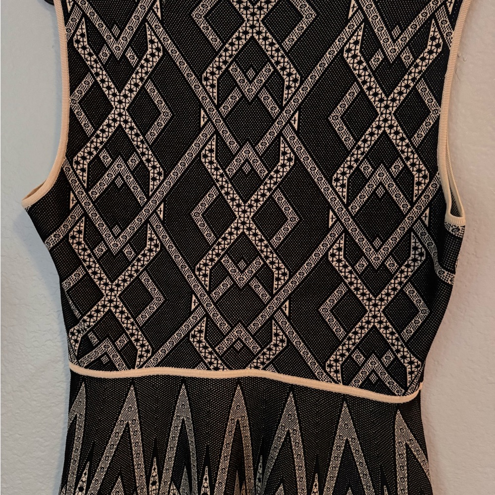 BCBGMaxAzria Black and Cream V-Neck Sweater - Picture 2 of 9